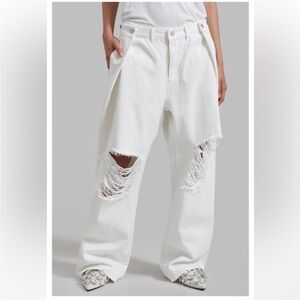 New! The Frankie Shop Hayla Mercer Ripped Super Wide Denim Oversized Size XS/S